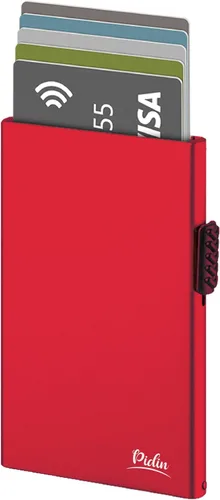 Vista 10 de Cartera desplegable, delgada y minimalista para tarjetas de crédito para hombres y mujeres, tarjetero para 7 tarjetas, protección RFID, cartera