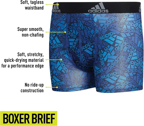 Vista 2 de adidas Calzoncillos tipo bóxer de rendimiento para niños (paquete de 4)