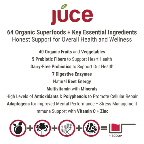 Vista 5 de Terra Kai Organics JUCE Greens – Mezcla para bebida superalimento - Impulsa la inmunidad y la desintoxicación con USDA vegetales verdes orgánicos
