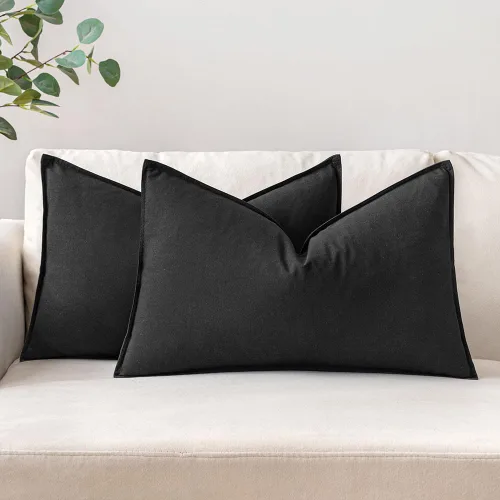 Vista 20 de MIULEE - Paquete de 2 fundas de cojín decorativas de lino, estilo bohemio y moderno, suaves, acento euro, para cama, neutral, fundas de cojín