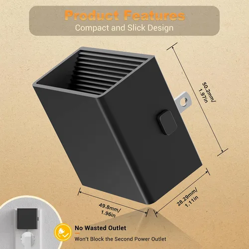 Vista 4 de JandCase Luz nocturna, luces nocturnas automáticas enchufables a la pared, paquete de 2 luces nocturnas modernas con sensor de luz automática, luz