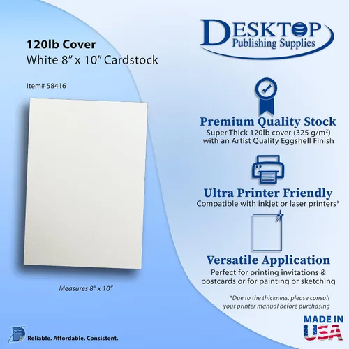 Vista 2 de Cartulina blanca de 8 x 10 pulgadas, papel súper grueso en blanco, 15 hojas, acabado de cáscara de huevo de calidad de dibujo artístico, cartulina