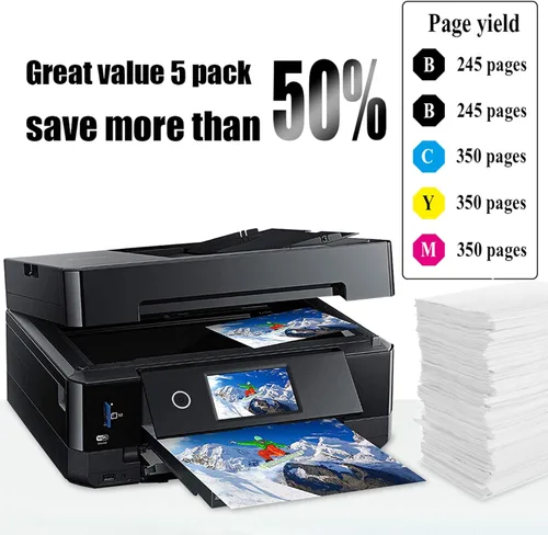 Vista 3 de NoahArk Paquete de 5 cartuchos de tinta remanufacturados T069 de repuesto para Epson 69 de alto rendimiento para Stylus C120 CX5000 CX6000 CX8400