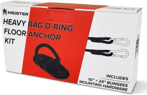 Vista 5 de Meister Kit de montaje de anclaje de piso con anillo en D de bolsa pesada de doble extremo con bungees - negro