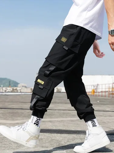 Vista 7 de Streetwear - Pantalones de hip hop, pantalones cargo deportivos, casuales, deportivos, para hombres, parejas, mujeres, unisex