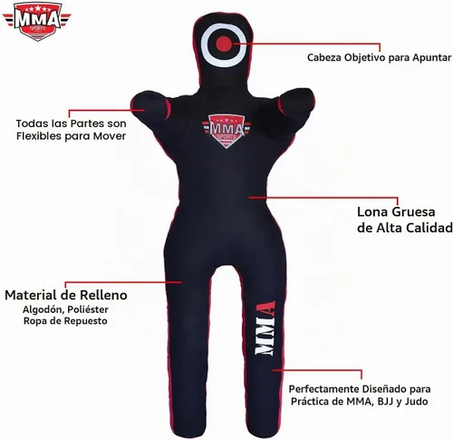 Vista 6 de MMA Doctor Bane MMA - Saco de boxeo brasileño para karate, con posición de pie, 4 pies, sin relleno