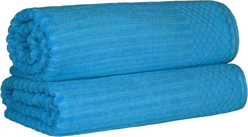 Vista 97 de Superior Juego de 6 toallas de algodón sólido y acanalado, toallas de cara de 13 x 13 pulgadas, toallas de mano de 16 x 28 pulgadas, toallas de baño