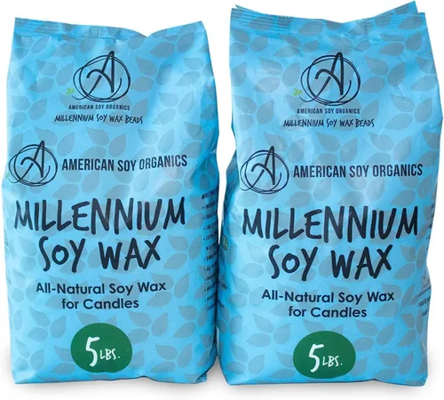 Vista 4 de American Soy Organics - Bolsa de 5 libras de cera de soja natural Millennium Wax para hacer velas