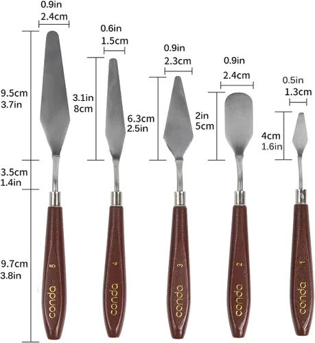 Vista 5 de CONDA Caballete de estilo francés de 70 pulgadas con cuchillo de paleta conda 5 piezas