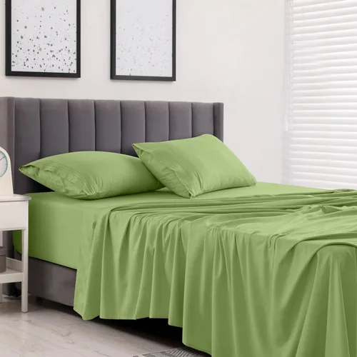 Vista 151 de LUX Décor - Juego de sábanas Twin de microfibra ultrasuave de 3 piezas con sábana encimera, sábana bajera de 16 pulgadas de profundidad y funda