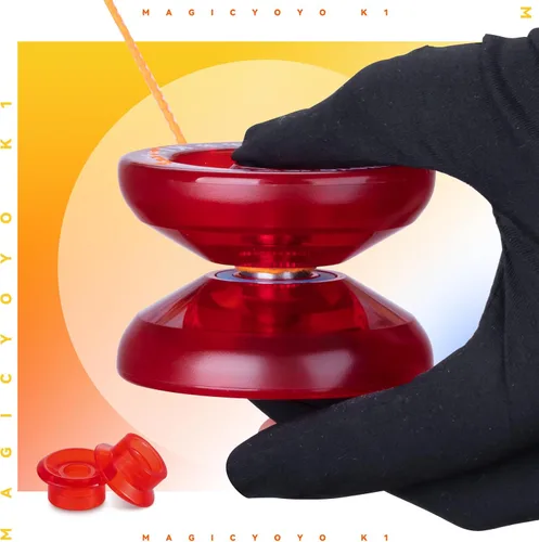 Vista 5 de Paquete de 3 yoyos para principiantes para niños, MAGICYOYO K1-Plus Responsive Yo Yos + 3 guantes de yoyo, 3 bolsas de yoyo, 18 cuerdas, todo en una