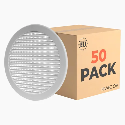 Vista 28 de Paquete de 10 cubiertas redondas de ventilación de aire de 4 pulgadas – Deflector de ventilación de aire Soffit de plástico blanco con malla