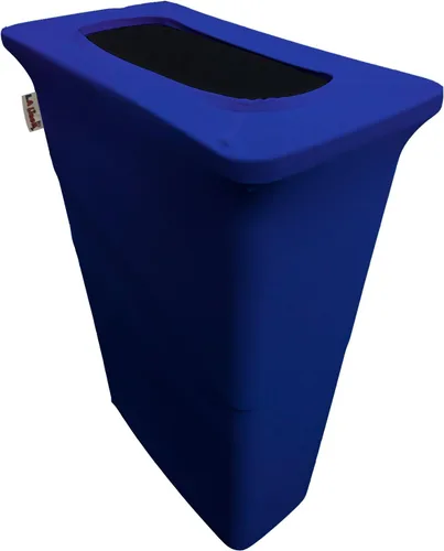 Vista 24 de LA Linen Funda elástica de elastano ajustable para cubo de basura Slim Jim de 23 galones, cubierta de contenedor de residuos, decoración de patio