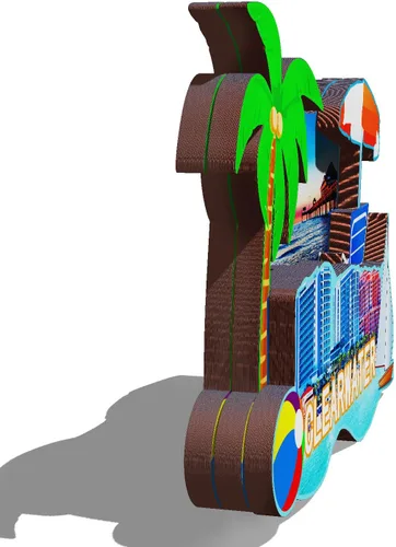 Vista 2 de Imán de madera de Clearwater de Estados Unidos 3D para nevera, recuerdos coleccionables, decoraciones artesanales hechas a mano