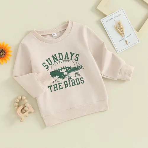 Vista 3 de Dewadbow Sundays are for The Birds Eagles - Sudadera de manga larga con cuello redondo para bebé niño y niña