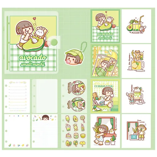 Vista 4 de Mini cuadernos transparentes con llavero, plástico suave de PVC, 3 anillos redondos, cubierta planificadora, protector de cuaderno con papeles