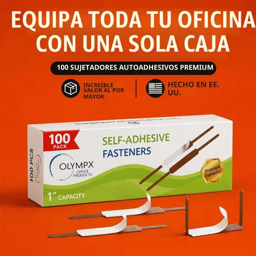 Vista 7 de OLYMPX 100 bases de sujeción de papel autoadhesivas de alta calidad de 1 pulgada, centro de 2.75 pulgadas para accesorios de carpetas de archivos
