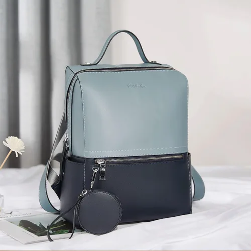 Vista 7 de BOSTANTEN Mochila de cuero genuino para mujer, mochila pequeña de moda, M