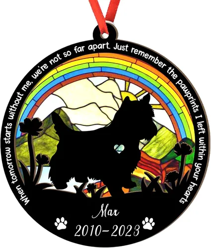 Vista 16 de Adorno personalizado para atrapasoles de sabueso afgano, adorno de Navidad de sabueso afgano, regalo para perro amante, sabueso afgano conmemorativo