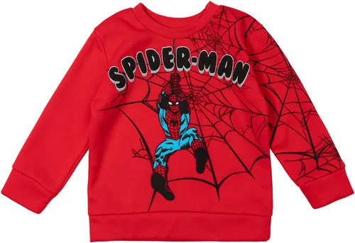 Vista 5 de Marvel Conjunto de sudadera y pantalones de vellón Spider-Man para niños pequeños a grandes, Rojo