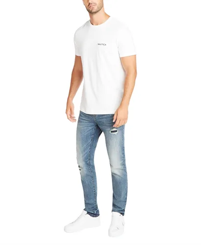 Vista 2 de Nautica - Camiseta de manga corta, color sólido y cuello redondo