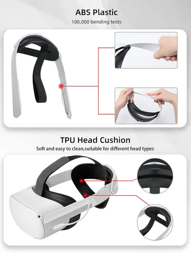 Vista 7 de SINBEAUTIES Elite Strap - Batería integrada de 6000 mAh compatible con OculusMeta Quest 2, fuente de alimentación de carga rápida puede equilibrar