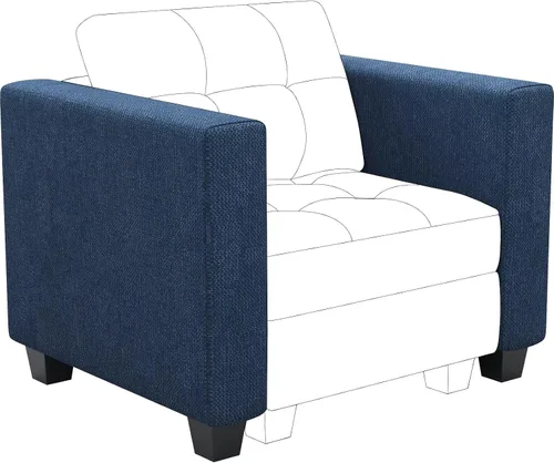 Vista 22 de Belffin Sofá modular modular con otomana de almacenamiento, sofá moderno en forma de L de tela con diván para espacios pequeños, azul