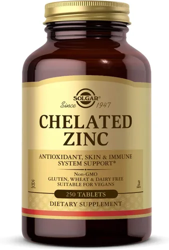 Vista 8 de Solgar Zinc quelado, 100 tabletas - Zinc para una piel sana - Apoya el crecimiento celular y la formación de ADN - Ejerce actividad antioxidante