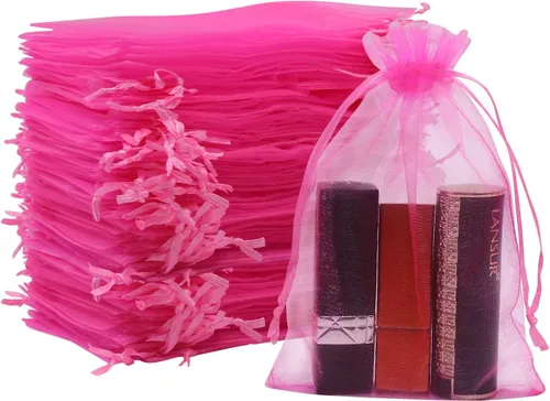 Vista 8 de 100 unidades 4 x 6 pulgadas sheer cordón organza bolsas Sumdirect joyería, bodas y fiestas de navidad favor bolsas de regalo, Beige, 4 x 6