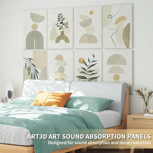 Vista 8 de Art3d paneles insonorizantes para pared 48"x32", paquete de 8 paneles acústicos de pared con arte, paneles de pared decorativos y absorbentes