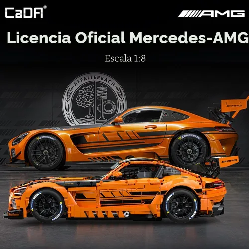 Vista 3 de CaDA Master C64008W Mercedes-AMG GT3 - Juego de construcción a escala 1:8 – 5466 piezas con licencia oficial de Supercar, kit de bloques