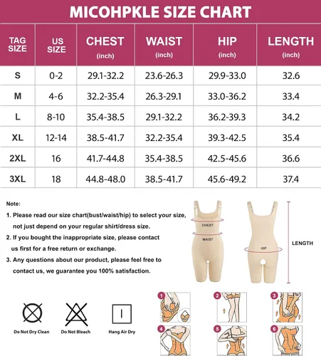 Vista 6 de MICOHPKLE Body Shaper de cuerpo completo para mujer, entrenador de cintura con control de barriga, busto abierto, muslo y levantador de glúteos