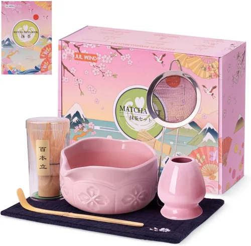 Vista 15 de Juego de batidor de bambú Matcha con 2 paquetes de batidor de bambú natural 100% Matcha, colador, cuchara para té y cuchara de té, Chasen