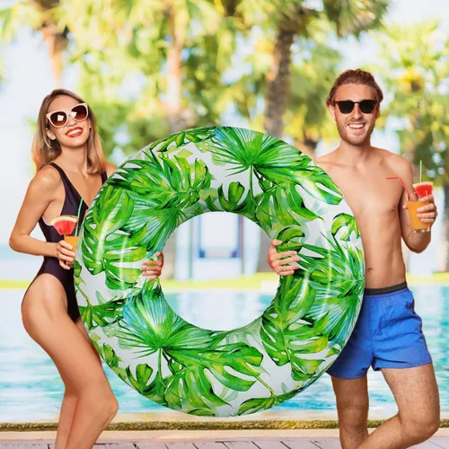 Vista 7 de Flotadores de piscina para adultos, tubo de natación, anillo de natación para adultos, flotador de piscina para adultos con dos asas, anillo