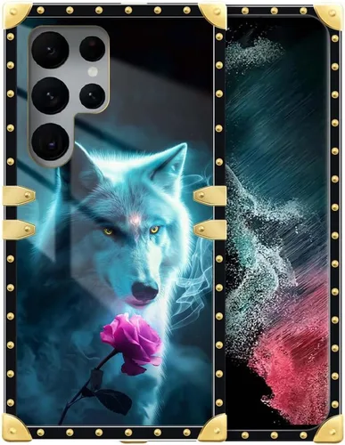 Vista 6 de Funda compatible con Samsung Galaxy S22 Ultra, funda protectora de TPU suave a prueba de golpes de 4 libélulas en la flor para Samsung Galaxy S22