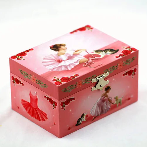 Vista 2 de Septwonder Musical Jewelry Box for Girls with Spinning Ballerina and Mirror Kids Jewelry Box Plays Music Swan Lake
