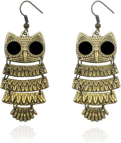 Vista 3 de Collar de cadena con diseño de búho, diseño de búho, diseño de búho, para mujer y niña, para joyería de moda