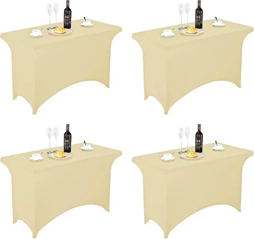 Vista 163 de FORLIFE - Funda de mesa de elastano, mantel ajustado de 4 pies para mesas rectangulares, funda elástica para patio, universal para bodas, banquetes