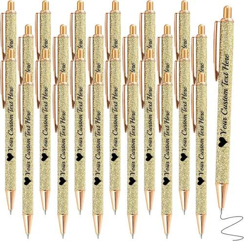 Vista 57 de Bolígrafos de purpurina personalizados con nombre impreso, bolígrafo personalizado con barril de metal, retráctil, bonito y elegante, regalos