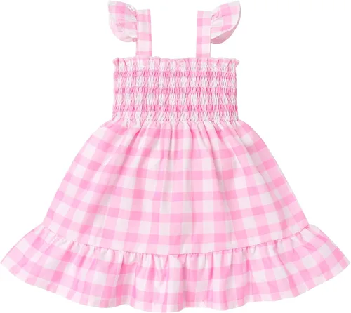 Vista 3 de Vestido vintage para niñas pequeñas, a cuadros, cuello halter, acampanado, vestido retro de cóctel, vestido de noche, disfraces de graduación