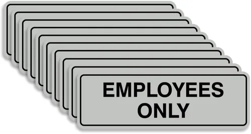 Vista 42 de Letrero estándar de solo empleados - Negro - Pequeño (1 paquete)