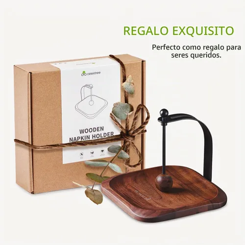 Vista 8 de Servilletero para mesa, servilletero decorativo de cóctel con brazo pesado, moderno servilletero cuadrado para servilletas de papel, bandeja