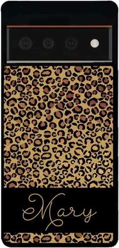 Vista 5 de Funda de goma negra personalizada de piel de leopardo compatible con Google Pixel 10, 10 Pro, 10 Pro XL, 9a, 9 Pro, Pixel 9, Pixel 9 Pro XL, 8a, 8