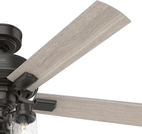 Vista 9 de Hunter Hartland, ventilador de techo, para interiores, montaje estándar, 52 pulgadas, bronce noble