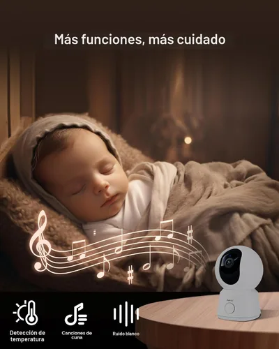 Vista 7 de ARENTI Monitor de vídeo para bebé con cámara y audio, monitor de cámara inteligente para bebé de 5 pulgadas con aplicación gratuita para teléfono