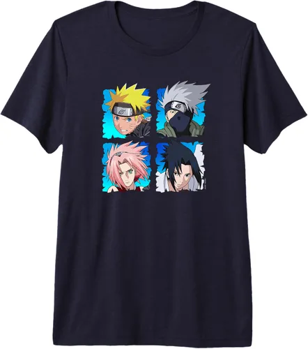 Vista 4 de Naruto Shippuden 4 Heads Premium Camiseta, Negro, S