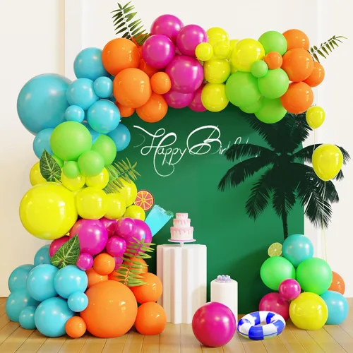 Vista 8 de Kit de arco de globos naranjas y negros, 130 globos de confeti de oro rosa para decoración de Pascua, cumpleaños, Halloween, fiesta de cumpleaños
