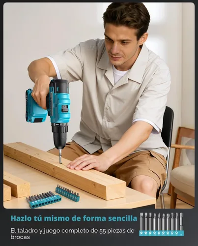 Vista 3 de Seesii - Kit de herramientas con taladro inalámbrico de 21V - Juego de herramientas eléctricas de 190 piezas, kit de herramientas manuales con caja