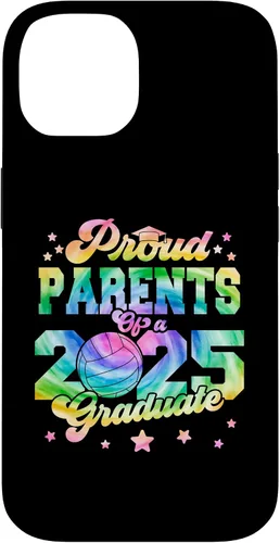 Vista 4 de iPhone 16 Parents of a 2025 Graduate Tie Dye Graduation VolleyBall Case