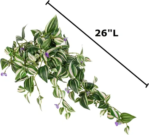 Vista 2 de Factory Direct Craft Arbusto judío errante artificial con flores Una planta de interior de vid falsa que no requiere cuidado (tamaño: 26 "L)